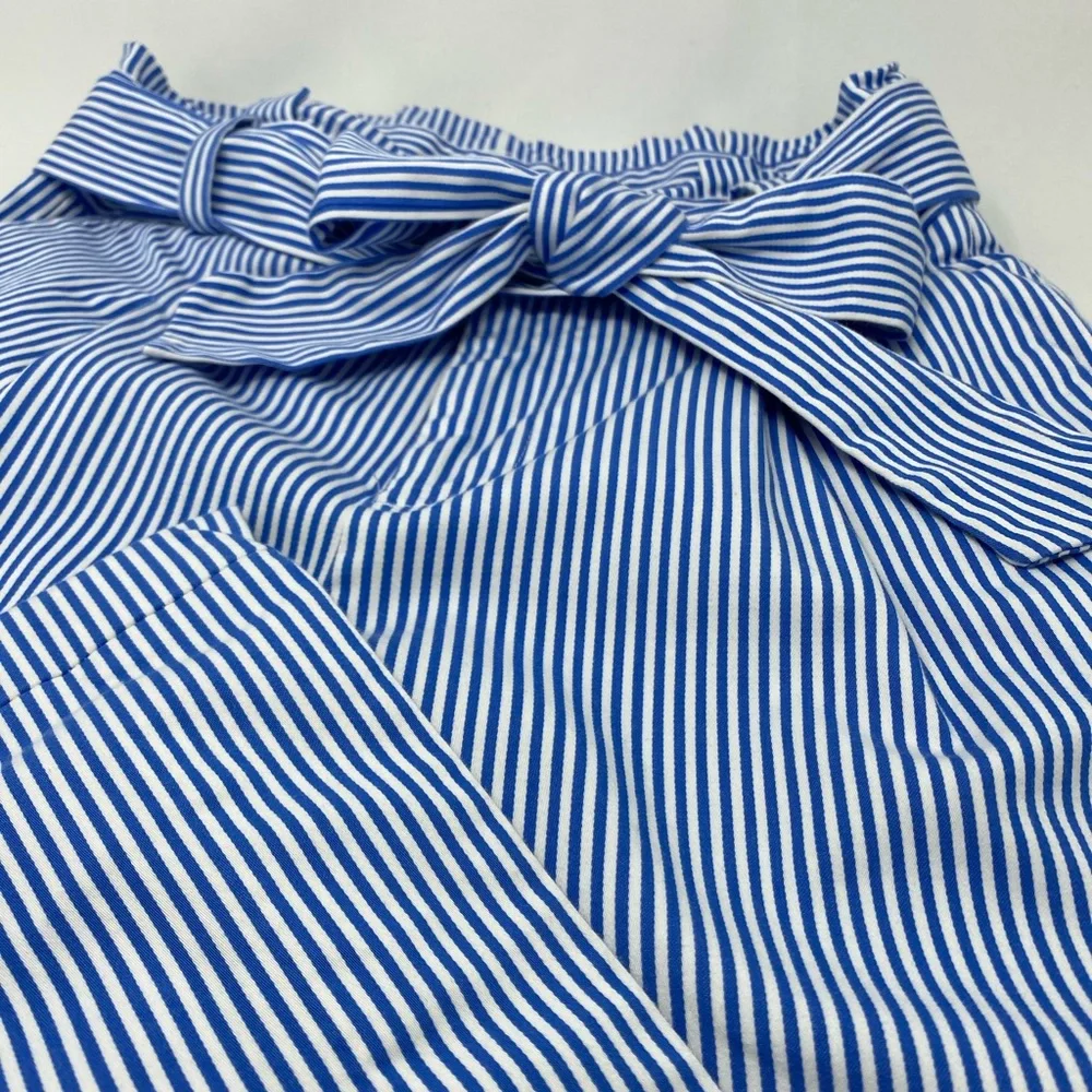 Banana Republic Pant Sz 0 Wide Leg Crop Stripe - Picture 1 of 8